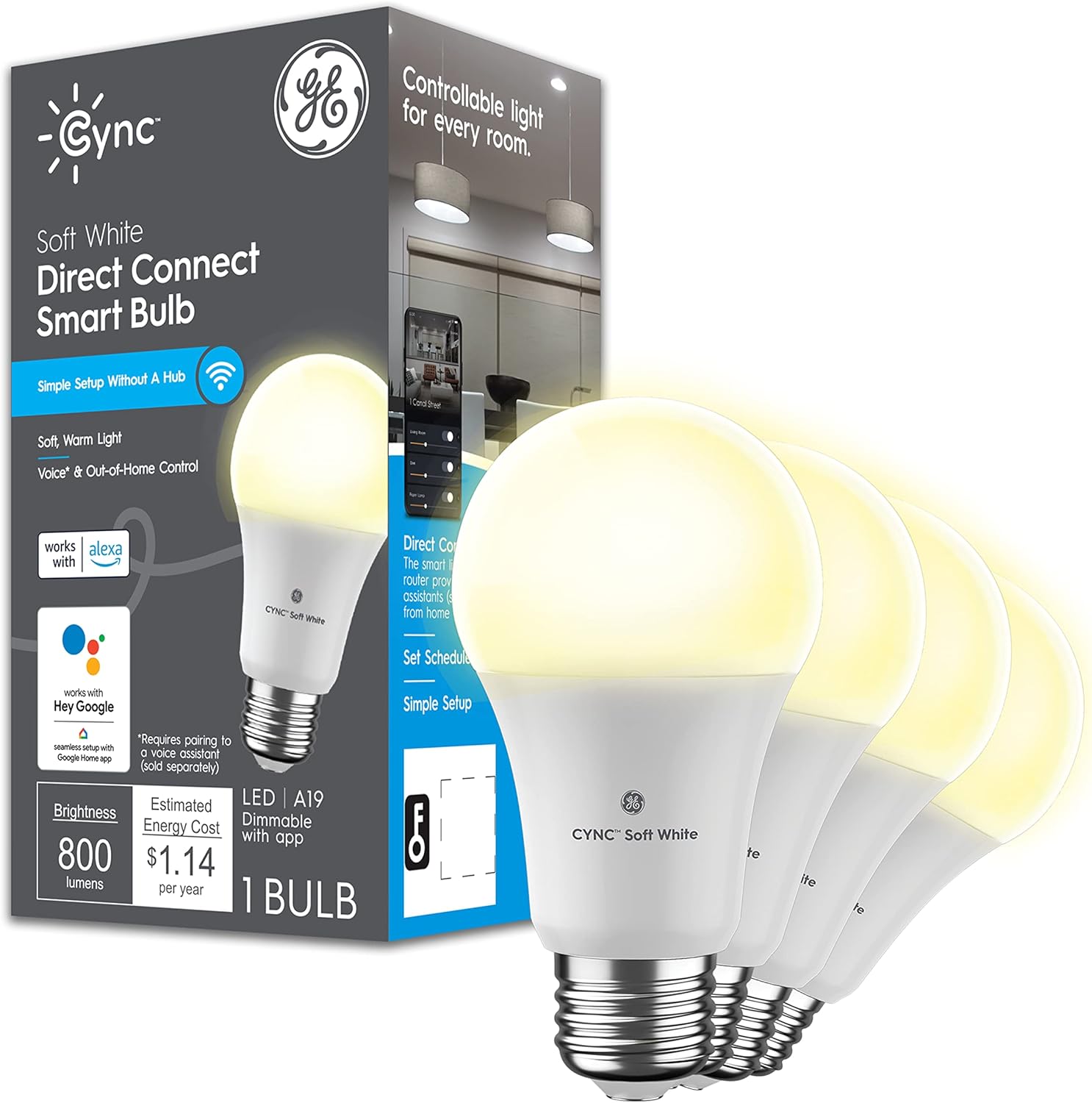 Cync White A19 LED Smart Bulb