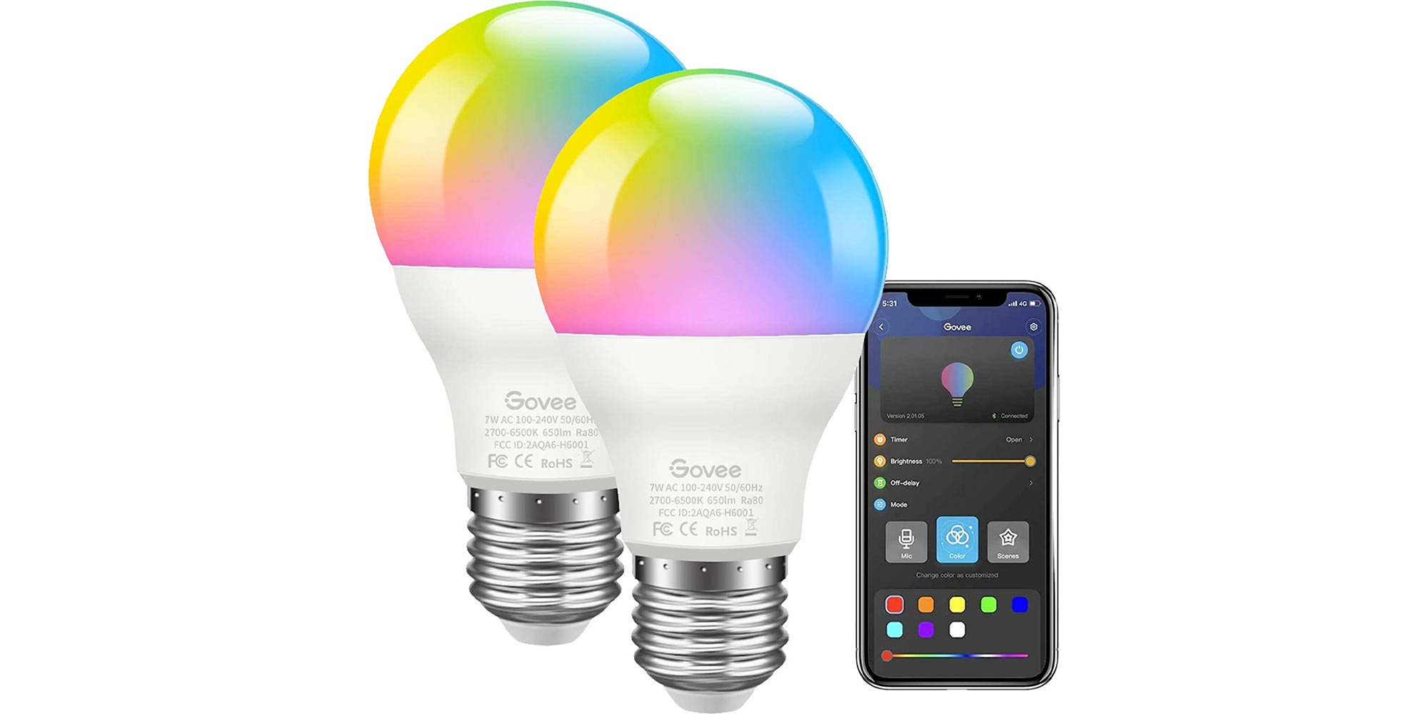 Govee H1073 RGB Wireless Color Temperature Smart Bulbs